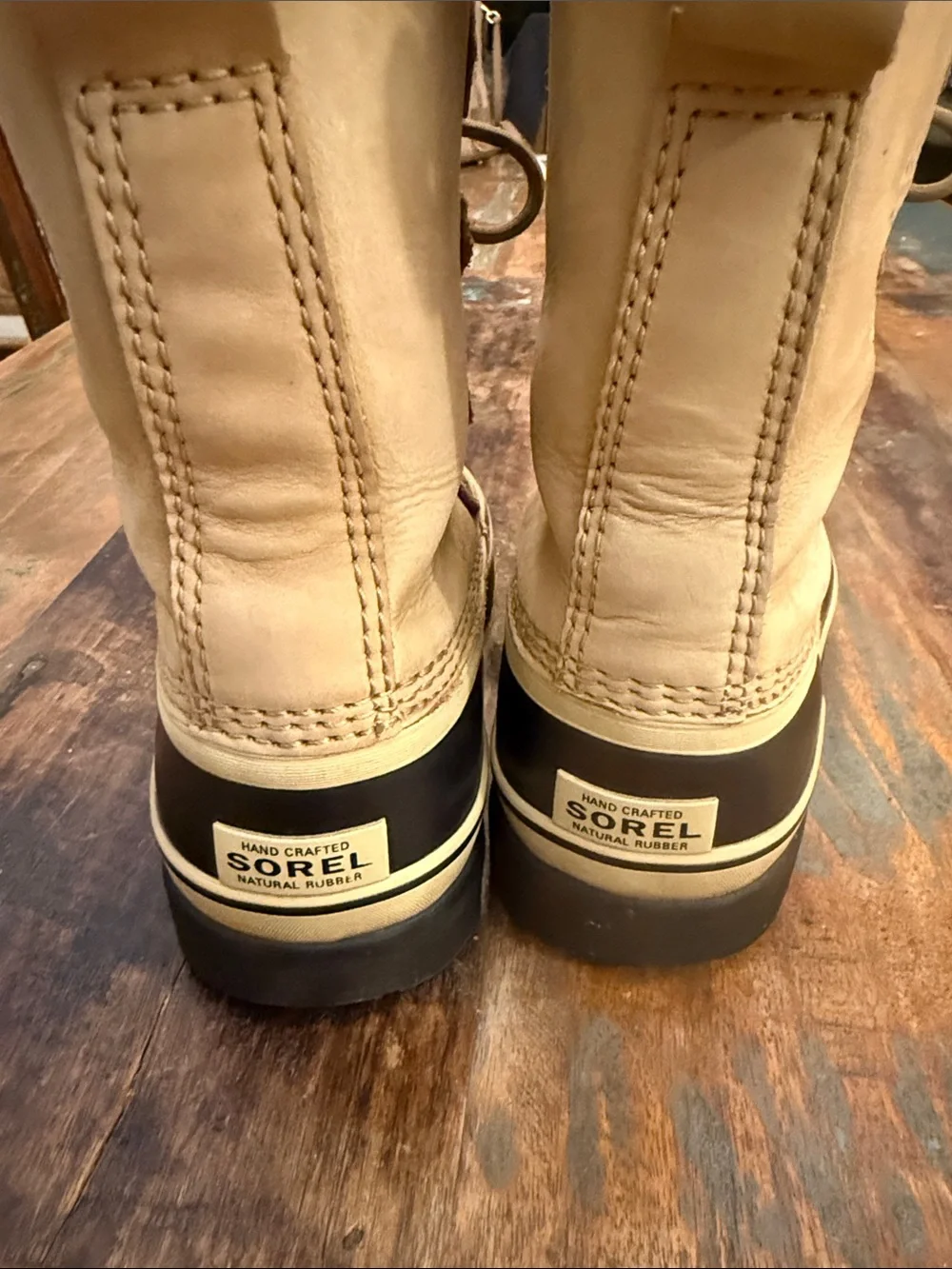 Sorel Tan and Black Caribou Waterproof Men's Winter Boots